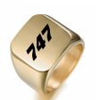 747 Flat Text Designed Men Rings For Discount