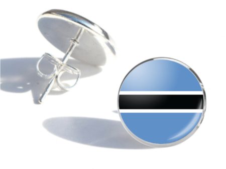 Botswana Flag Designed Stud Earrings For Sale