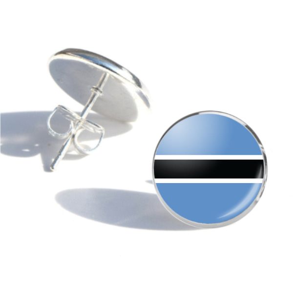 Botswana Flag Designed Stud Earrings For Sale