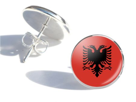 Albania Flag Designed Stud Earrings Sale