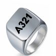 A321 Flat Text Designed Men Rings Supply