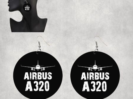 Airbus A320 & Plane Designed Wooden Drop Earrings For Discount