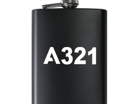 A321 Flat Text Designed Stainless Steel Hip Flasks Online now