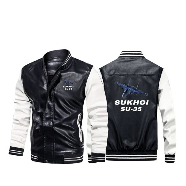 The Sukhoi SU-35 Designed Stylish Leather Bomber Jackets For Cheap