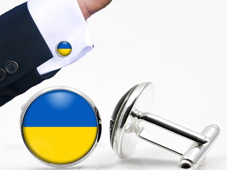 Ukraine Flag Designed Cuff Links Hot on Sale