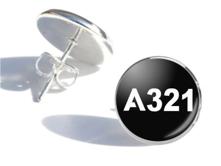 A321 Flat Text Designed Stud Earrings For Cheap