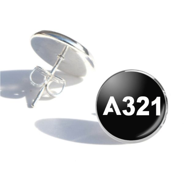 A321 Flat Text Designed Stud Earrings For Cheap