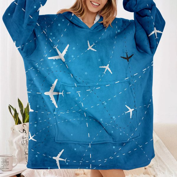 Travelling with Aircraft Designed Blanket Hoodies Sale