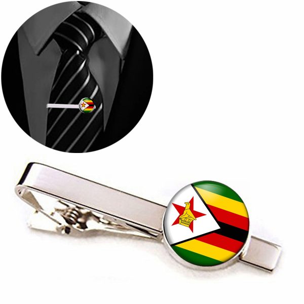 Zimbabwe Flag Designed Tie Clips Discount