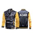 A340 Flat Text Designed Stylish Leather Bomber Jackets Online now