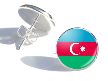 Azerbaijan Flag Designed Stud Earrings Sale