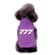 777 Flat Text Designed Dog Pet Vests Online Sale