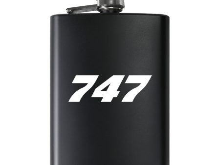 747 Flat Text Designed Stainless Steel Hip Flasks Discount