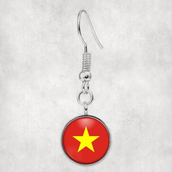 vietnam Flag Designed Earrings on Sale