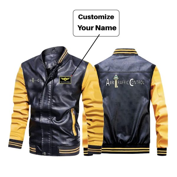 Air Traffic Control Designed Stylish Leather Bomber Jackets Online Hot Sale