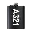 A321 Text Designed Stainless Steel Hip Flasks For Sale