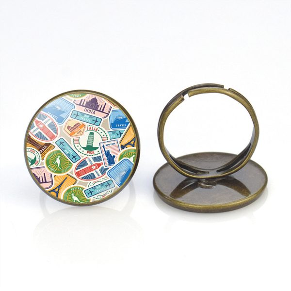 Travel Stickers Designed Rings Sale