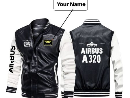 Airbus A320 & Plane Designed Stylish Leather Bomber Jackets Online Sale