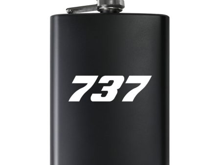 737 Flat Text Designed Stainless Steel Hip Flasks Online Sale