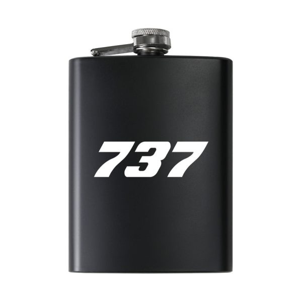 737 Flat Text Designed Stainless Steel Hip Flasks Online Sale