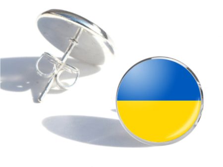 Ukraine Flag Designed Stud Earrings Cheap