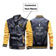 Trust Me I m a Pilot Designed Stylish Leather Bomber Jackets Cheap