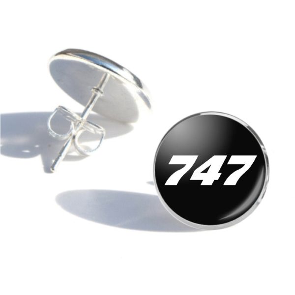 747 Flat Text Designed Stud Earrings Discount