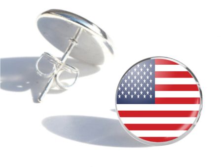 USA Flag Designed Stud Earrings Discount