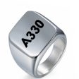 A330 Flat Text Designed Men Rings Online