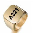 A321 Flat Text Designed Men Rings Supply