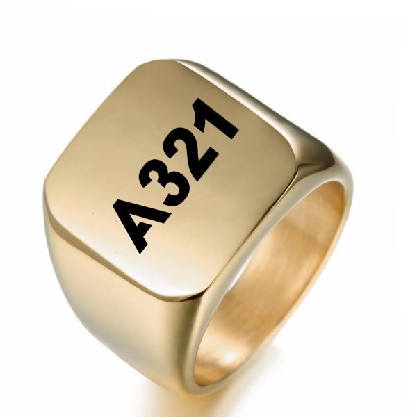 A321 Flat Text Designed Men Rings Supply