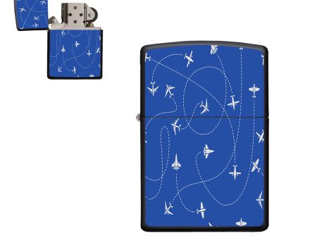 Travel The World By Plane (Blue) Designed Metal Lighters For Discount