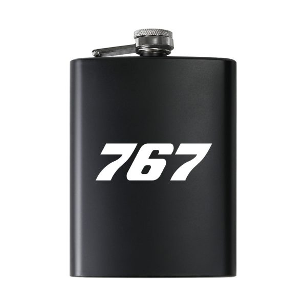 767 Flat Text Designed Stainless Steel Hip Flasks on Sale