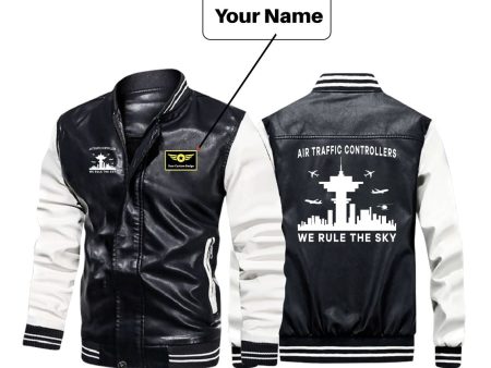 Air Traffic Controllers - We Rule The Sky Designed Stylish Leather Bomber Jackets Online