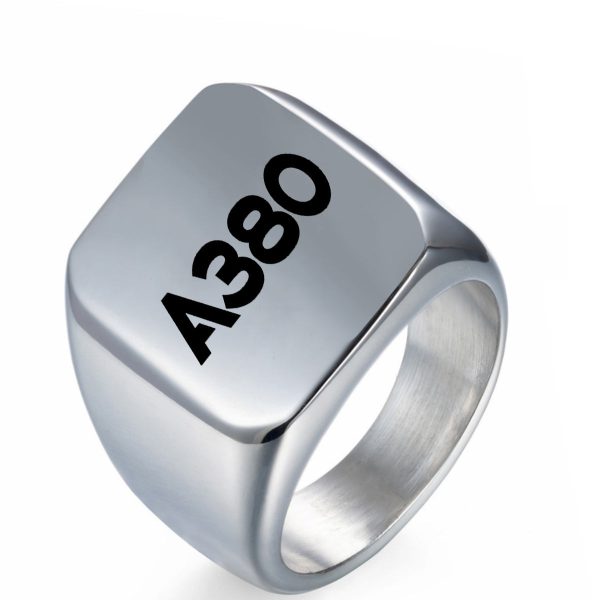 A380 Flat Text Designed Men Rings Online Hot Sale