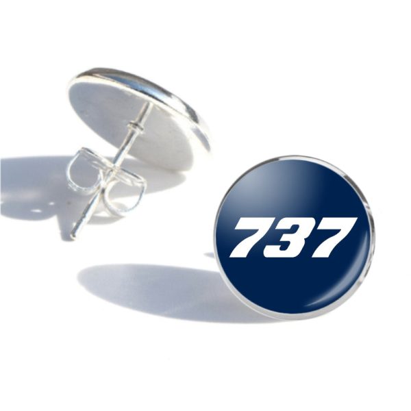 737 Flat Text Designed Stud Earrings Discount