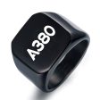 A380 Flat Text Designed Men Rings Online Hot Sale