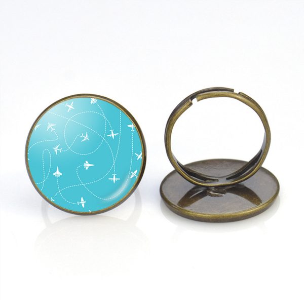 Travel The The World By Plane Designed Rings on Sale