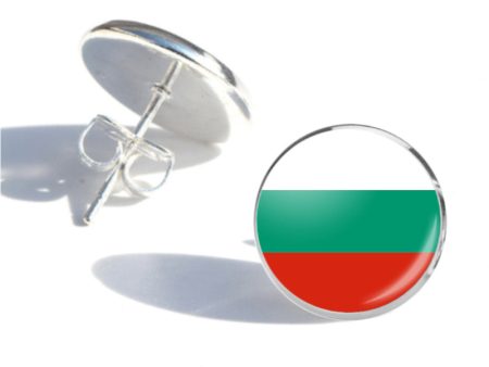 Bulgaria Flag Designed Stud Earrings Supply