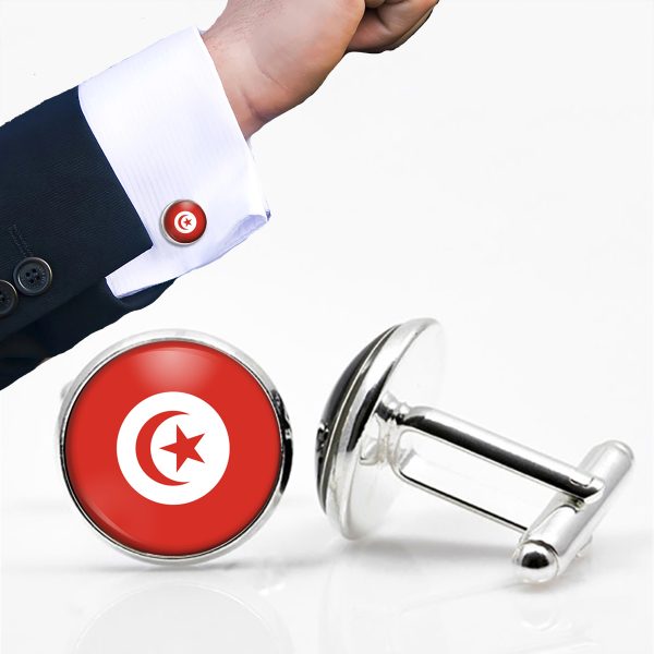 Tunisia Flag Designed Cuff Links Online Sale