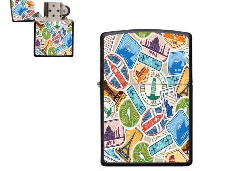 Travel Stickers Designed Metal Lighters For Cheap