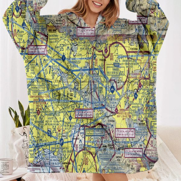 VFR Chart Designed Blanket Hoodies Online now