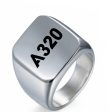 A320 Flat Text Designed Men Rings For Sale