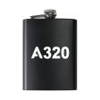 A320 Flat Text Designed Stainless Steel Hip Flasks Online