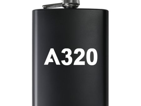 A320 Flat Text Designed Stainless Steel Hip Flasks Online