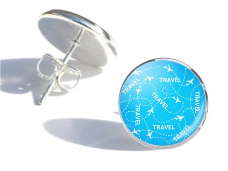 Travel & Planes Designed Stud Earrings For Cheap