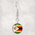 Zimbabwe Flag Designed Earrings For Sale