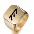 777 Flat Text Designed Men Rings Online Hot Sale