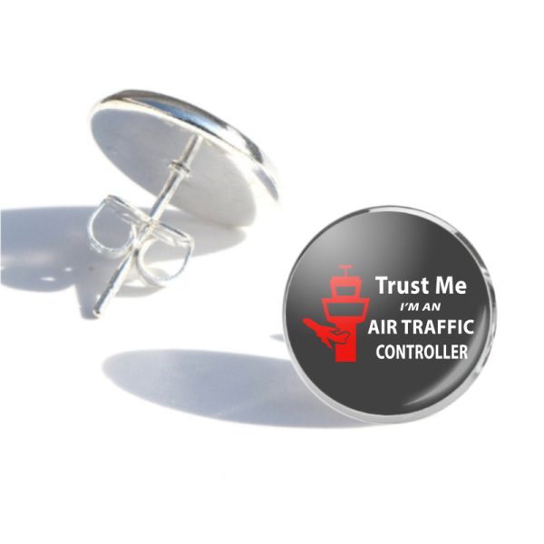 Trust Me I m an Air Traffic Controller Designed Stud Earrings Discount