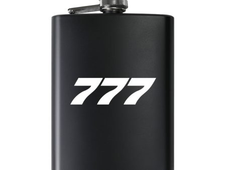 777 Flat Text Designed Stainless Steel Hip Flasks Discount